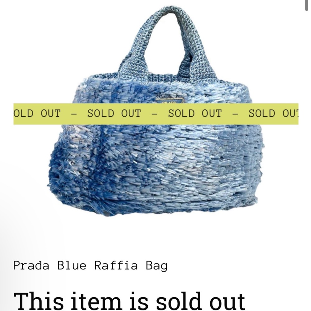 Prada: Raffia Straw Blue Bag *RARE* - Picture 4 of 17